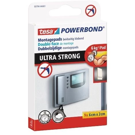 TESA DOUBLE-FACE DE MONTAGE POWERBOND, 20 MM X 60 MM - PAR 1 - RUBANS DE MONTAGE, TESA 55790-00001-00 1 TESA DOUBLE-FACE DE MONTAGE POWERBOND, 20 MM X 60 MM - PAR 1 - RUBANS DE MONTAGE, TESA 55790-00001-00