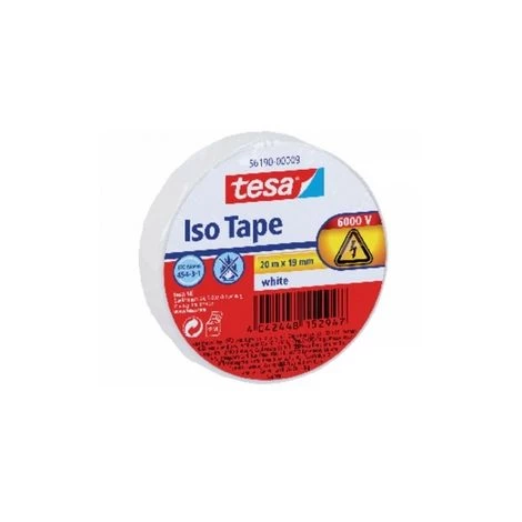 TESA SAS 561900009 RUBAN ADHÉSIF ISOLATION ÉLECTRIQUE 6000 V 20 M X 19 MM BLANC 1 TESA SAS 561900009 RUBAN ADHÉSIF ISOLATION ÉLECTRIQUE 6000 V 20 M X 19 MM BLANC