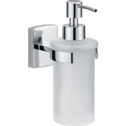 Tesa Klaam 40267-00000-00 Distributeur De Savon 200 Ml Chrome (brillant), Blanc (satiné)
