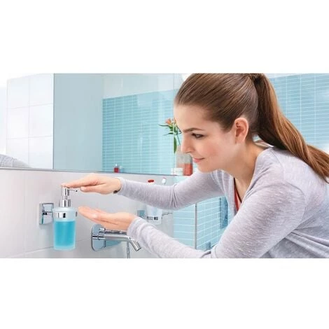 Tesa Klaam 40267-00000-00 Distributeur De Savon 200 Ml Chrome (brillant), Blanc (satiné) 2 Tesa Klaam 40267-00000-00 Distributeur De Savon 200 Ml Chrome (brillant), Blanc (satiné) – Image 2