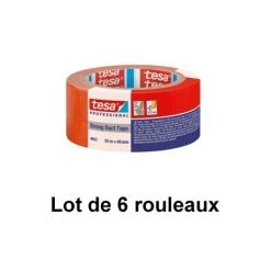 Toile Orange Spéciale Façadiers, 48 Mm X 25 M - Tesa® 4662 - Lot De 6 Rouleaux