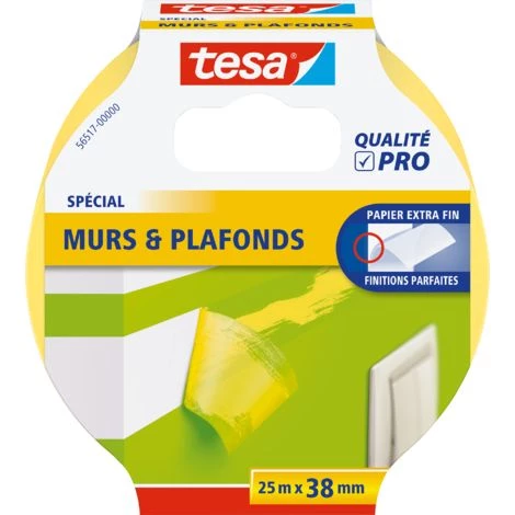 Tesa Adhésif De Masquage Murs & Plafonds 25m X 38mm 1 Tesa Adhésif De Masquage Murs & Plafonds 25m X 38mm