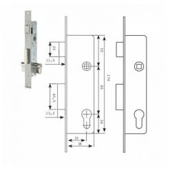 Serrure Tesa 2210/38/ssi Sans Gâche Et Sans Protection