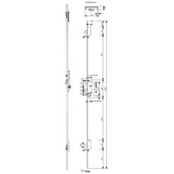 Serrure à Mortaise Métallique Multipoint 3 Serrures Frontales 25X26Mm Acier Inoxydable 2230L63Ai Tesa