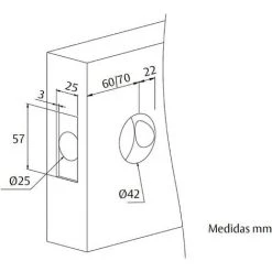 Bouton De Poignée De Porte Passe-Passe Unifié Loquet De Porte 60/70Mm Chrome Mat 3505U0Cm Tesa -TESA Soldes Magasin 32670683 3