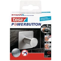 Tesa Powerbutton Crochet Porte-serviette En Acier Inoxydable, Pose Facile Sans Perçage (59332-00000-00) -TESA Soldes Magasin 33361125 5