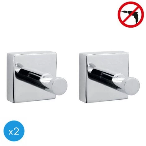 Tesa Hukk Lot De 2 Crochets Porte-serviette, Métal Chromé, Pose Facile Sans Perçage (40250-DUOTESA) 1 Tesa Hukk Lot De 2 Crochets Porte-serviette, Métal Chromé, Pose Facile Sans Perçage (40250-DUOTESA)