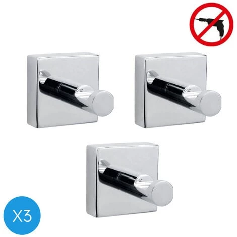 Tesa Hukk Lot De 3 Crochets Porte-serviette, Métal Chromé, Pose Facile Sans Perçage (40250-TRIOTESA) 1 Tesa Hukk Lot De 3 Crochets Porte-serviette, Métal Chromé, Pose Facile Sans Perçage (40250-TRIOTESA)