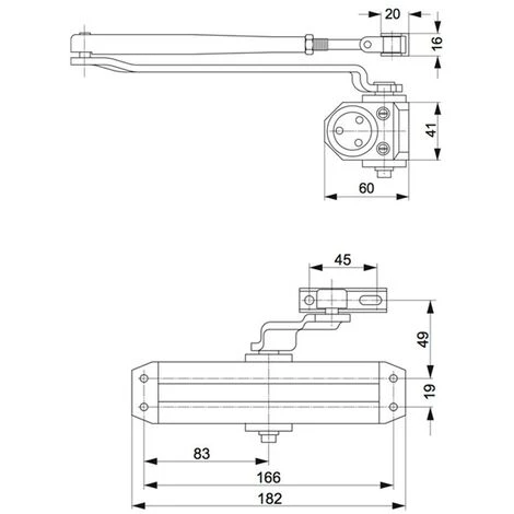 Ferme-porte Tesa DC110-1 F2-3 Avec Arrêtoir En Argent 2 Ferme-porte Tesa DC110-1 F2-3 Avec Arrêtoir En Argent – Image 2