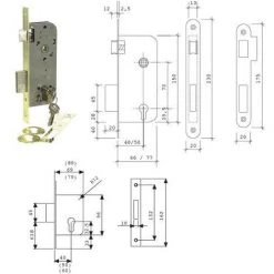 Serrure Tesa 2030-hl / 40 Round Edge
