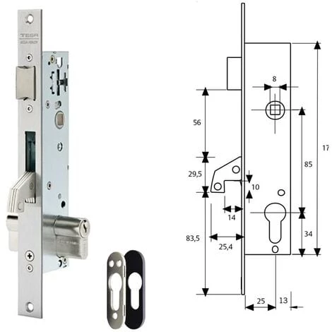 Serrure Tesa 2240/25 / 3NI Avec écran De Sécurité E190 Avec Crochet Renforcé à Levier à Bascule AFT 03012377 1 Serrure Tesa 2240/25 / 3NI Avec écran De Sécurité E190 Avec Crochet Renforcé à Levier à Bascule AFT 03012377
