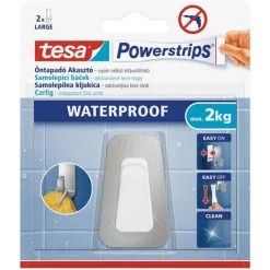 Tesa PowerStrips Grand Crochet Blanc / Chrome, Pose Facile Sans Perçage (59784-00003-00) -TESA Soldes Magasin 34163759 3