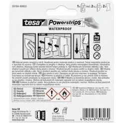 Tesa PowerStrips Grand Crochet Blanc / Chrome, Pose Facile Sans Perçage (59784-00003-00) -TESA Soldes Magasin 34163759 4
