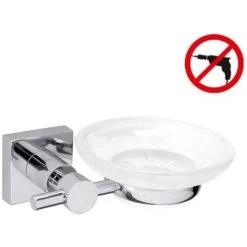 Tesa Hukk Porte-savon, Métal Chromé, Pose Facile Sans Perçage (40256-00000-00)