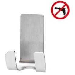 Tesa PowerStrips Crochet Double, Porte-rasoir, En Acier Inoxydable, Pose Facile Sans Perçage (59709-00-01)