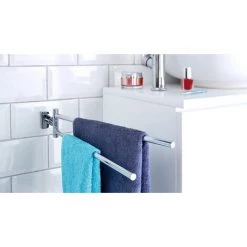 Tesa Hukk Porte-serviettes 2 Barres, Métal Chromé, Pose Facile Sans Perçage (40249-00000-00) -TESA Soldes Magasin 34163779 3