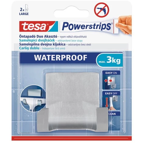 Tesa Powerstrips Crochet Double En Acier Inoxydable, Pose Facile Sans Perçage (59710-00-01) 4 Tesa Powerstrips Crochet Double En Acier Inoxydable, Pose Facile Sans Perçage (59710-00-01) – Image 4