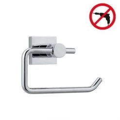 Tesa Hukk Dérouleur Papier Toilette, Métal Chromé, Pose Facile Sans Perçage (40246-00000-00)