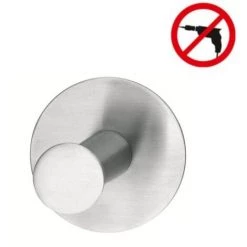 Tesa Powerbutton Crochet Porte-serviette, Acier Inoxydable, Pose Facile Sans Perçage (59330-00000-00)