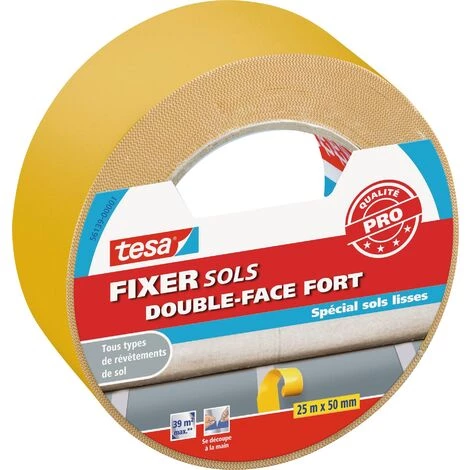 TESA Ruban Adhésif Pour Fixer Sols Double-face - Spécial Sols Lisses 1 TESA Ruban Adhésif Pour Fixer Sols Double-face - Spécial Sols Lisses