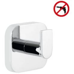 Tesa Elegaant Crochet Porte-serviette En Métal, Chrome, Pose Facile Sans Perçage (40434-00000-00)