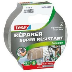 TESA Ruban Toilé De Réparation Super Résistant 10m X 38mm écologique | Couleur: Gris - Gris
