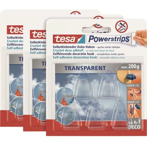 Tesa POWERSTRIPS® Crochet Powerstrips DECO SMALL Transparent Contenu: 15 Pc(s) 1 Tesa POWERSTRIPS® Crochet Powerstrips DECO SMALL Transparent Contenu: 15 Pc(s)