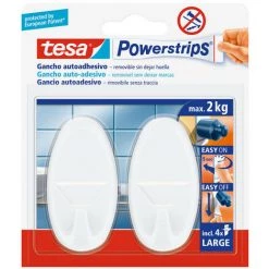 Tesa Powerstrips Jusqu'à 2kg Ovale Blanc 58013