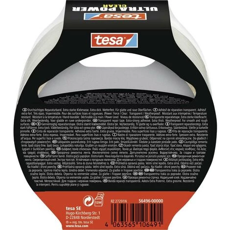 Tesa ULTRA POWER CLEAR 56496-00000-00 Bande De Réparation Transparent (L X L) 10 M X 48 Mm 1 Pc(s) 2 Tesa ULTRA POWER CLEAR 56496-00000-00 Bande De Réparation Transparent (L X L) 10 M X 48 Mm 1 Pc(s) – Image 2