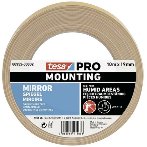 Tesa Mounting PRO Spiegel 66952-00002-00 Ruban De Montage Blanc (L X L) 10 M X 19 Mm 1 Pc(s) 1 Tesa Mounting PRO Spiegel 66952-00002-00 Ruban De Montage Blanc (L X L) 10 M X 19 Mm 1 Pc(s)