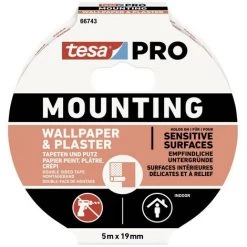 Tesa Mounting PRO Tapete & Putz 66743-00001-00 Ruban De Montage Blanc (L X L) 5 M X 19 Mm 1 Pc(s)