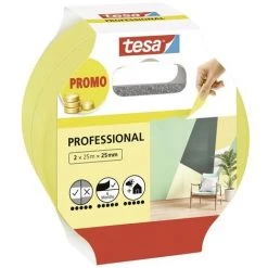 Tesa Professional 56212-00000-02 Ruban De Masquage Pour Peinture Jaune (L X L) 50 M X 25 Mm 2 Pc(s)