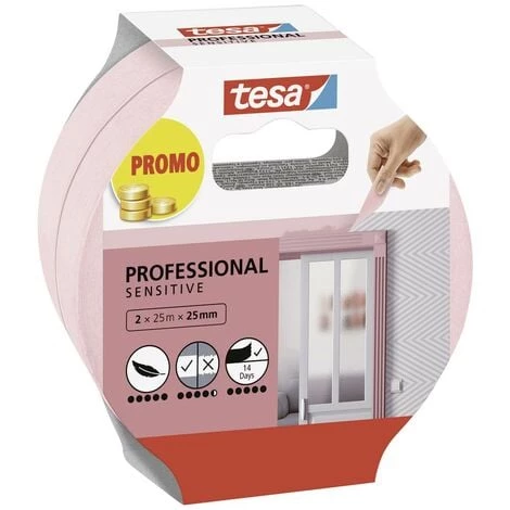 Tesa Professional Sensitive 56267-00000-01 Ruban De Masquage Pour Peinture Rose (L X L) 50 M X 25 Mm 2 Pc(s) 1 Tesa Professional Sensitive 56267-00000-01 Ruban De Masquage Pour Peinture Rose (L X L) 50 M X 25 Mm 2 Pc(s)