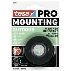 Tesa Mounting PRO Outdoor 66751-00000-00 Ruban De Montage Transparent (L X L) 1.5 M X 19 Mm 1 Pc(s)