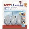 Crochet Petit Et Ovale Tesa Powerstrip® Tesa 57519-00000-20 Chrome (mat) 3 Pc(s) - Chrome (mat)