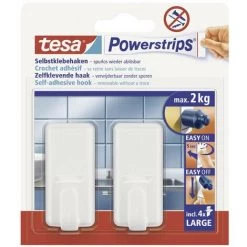 Crochet Tesa Powerstrips® Large Classic Tesa 58010-00044-20 Blanc 2 Pc(s) - Blanc