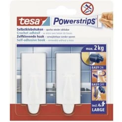 Crochet Tesa Powerstrips® Large Trend Tesa 58045-00000-20 Blanc 2 Pc(s)