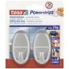 Crochet Tesa Powerstrips® Large Oval Tesa 58063-00000-20 Chrome (mat) 2 Pc(s)