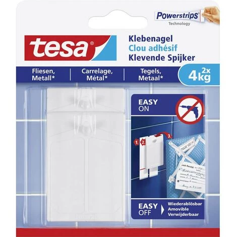 Clou Adhésif Tesa® Tesa 77766-00000-00 Blanc 2 Pc(s) - Blanc 1 Clou Adhésif Tesa® Tesa 77766-00000-00 Blanc 2 Pc(s) - Blanc