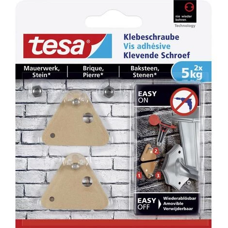 Vis Adhésive Triangulaire Tesa® Tesa 77904-00000-00 Beige 2 Pc(s) - Beige 3 Vis Adhésive Triangulaire Tesa® Tesa 77904-00000-00 Beige 2 Pc(s) - Beige – Image 3