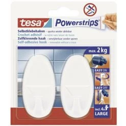 Crochet Large Ovale Tesa Powerstrips® Tesa 58013-00049-20 Blanc 2 Pc(s)