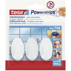 Crochet Small Ovale Tesa Powerstrips® Tesa 57533-00016-20 Blanc 3 Pc(s)