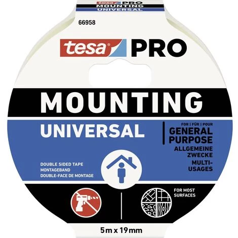 Tesa Mounting PRO Universal 66958-00001-00 Ruban De Montage Blanc (L X L) 5 M X 9 Mm 1 Pc(s) 1 Tesa Mounting PRO Universal 66958-00001-00 Ruban De Montage Blanc (L X L) 5 M X 9 Mm 1 Pc(s)