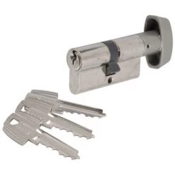 Cylindre à Bouton Nickelé TE5 TESA 90mm - B45x45mm - 503B4545N