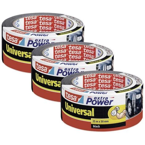 Tesa Extra Power® UNIVERSAL 56388 Ruban Adhésif Toilé Noir (L X L) 25 M X 50 Mm 3 Pc(s) 1 Tesa Extra Power® UNIVERSAL 56388 Ruban Adhésif Toilé Noir (L X L) 25 M X 50 Mm 3 Pc(s)