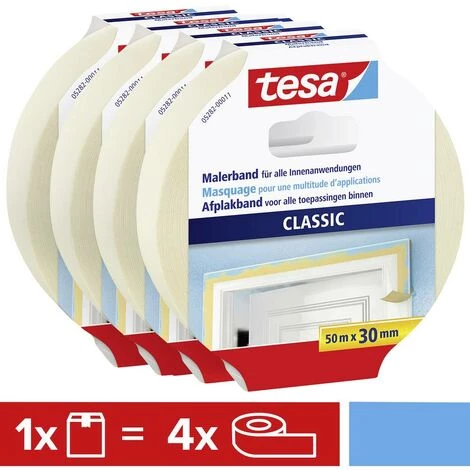 Tesa CLASSIC 05282 Ruban De Masquage Pour Peinture (L X L) 50 M X 30 Mm 4 Pc(s) 4 Tesa CLASSIC 05282 Ruban De Masquage Pour Peinture (L X L) 50 M X 30 Mm 4 Pc(s) – Image 4