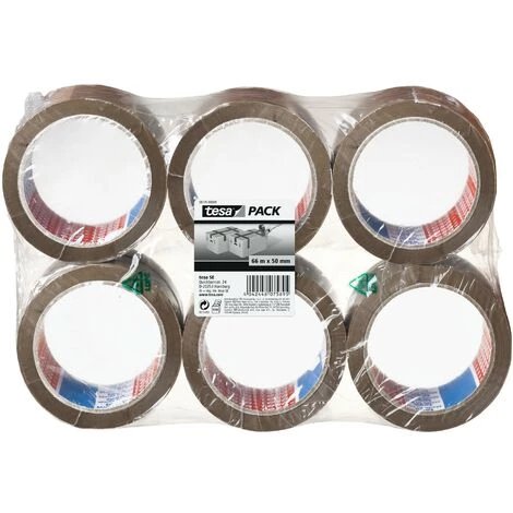 TESA Adhésif Emballage Rapide Et Solide 66m X 50mm Marron Lot De 6 1 TESA Adhésif Emballage Rapide Et Solide 66m X 50mm Marron Lot De 6