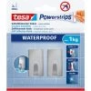Crochet Autoadhésif Imperméable Tesa Powerstrips Inox 1kg - 2 Pièces