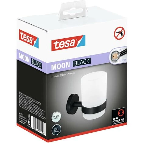 Tesa 40566-00000-00 MOON BLACK Gobelet Porte-brosse à Dents Colle Noir (mat), Verre Satiné 2 Tesa 40566-00000-00 MOON BLACK Gobelet Porte-brosse à Dents Colle Noir (mat), Verre Satiné – Image 2
