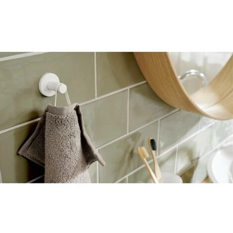 Tesa MOON WHITE Crochet Porte-serviette Colle Métal 4 Tesa MOON WHITE Crochet Porte-serviette Colle Métal – Image 4